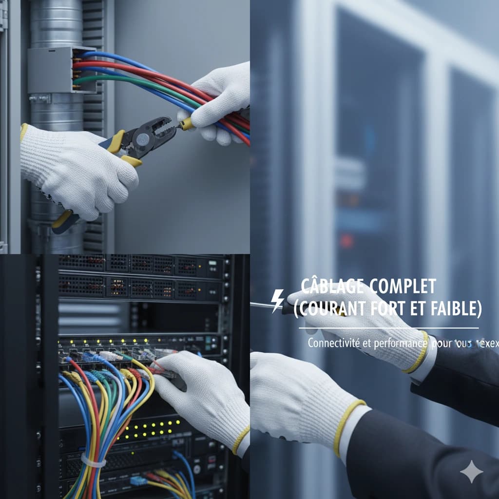 Câblage complet (courant fort et faible)